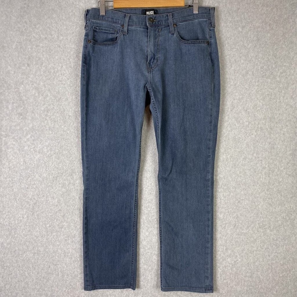 Paige Jeans Mens 33 (34x27) Blue Transcend Federal Slim Straight Stretch Denim